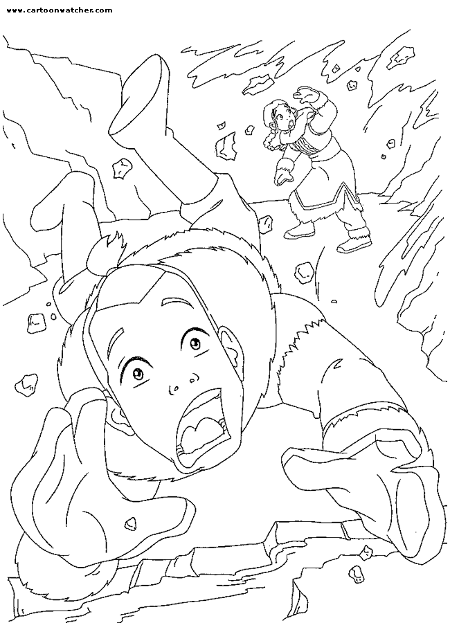 Avatar the last airbender katara and sokka coloring page