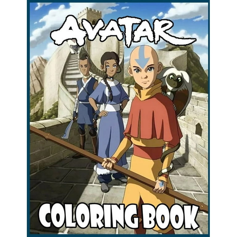 Avatar coloring book beautiful illustration of avatars characters for adults and kid aang zuku katara and more