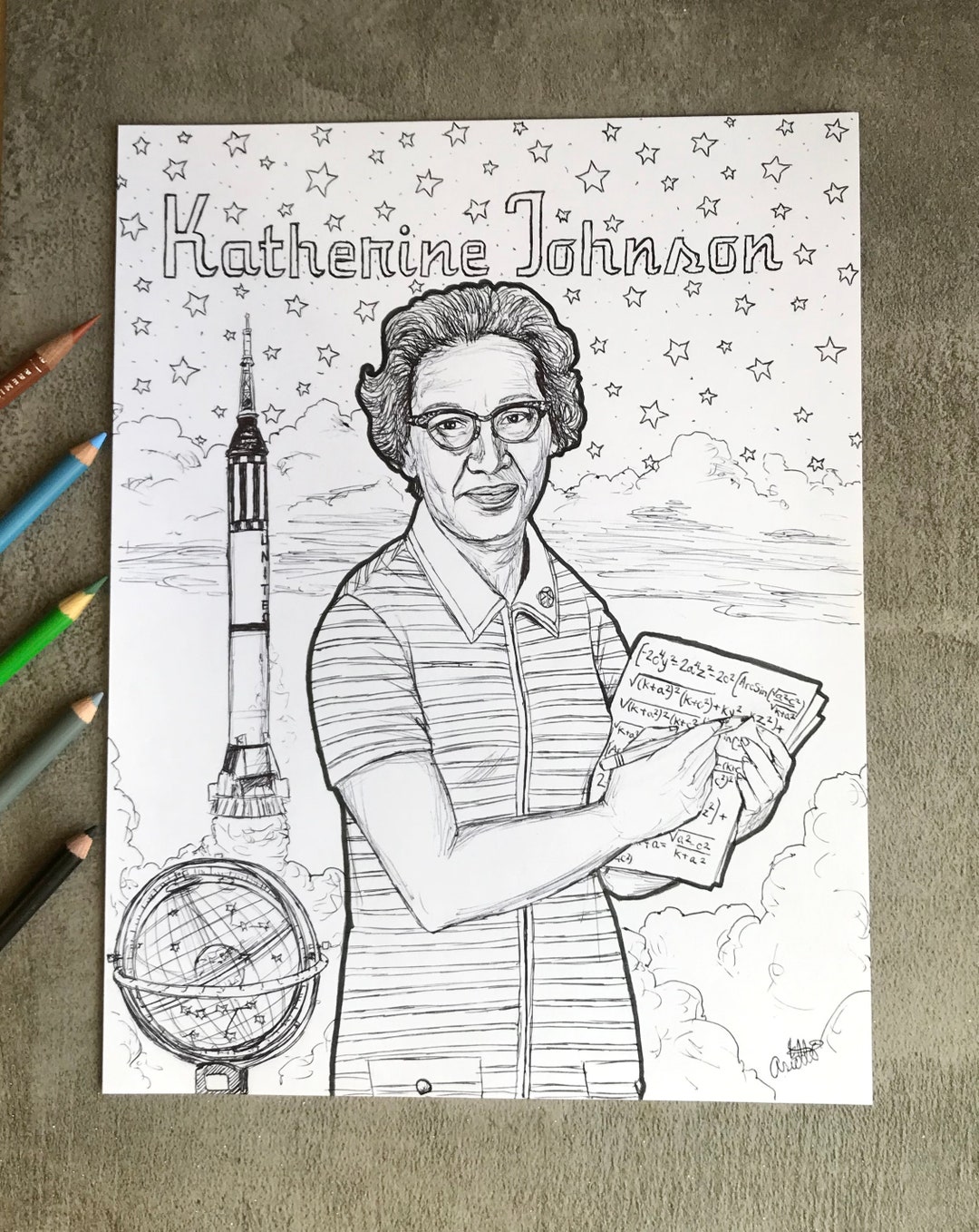 Katherine johnson coloring page