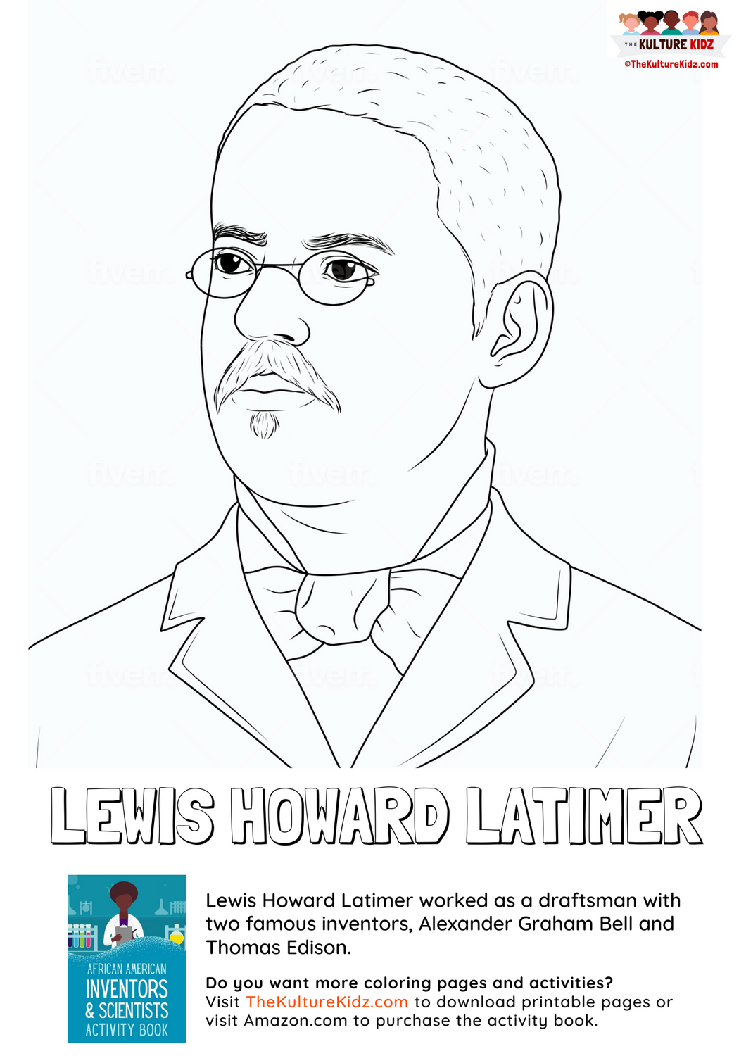 Lewis howard latimer coloring page â the kulture kidz