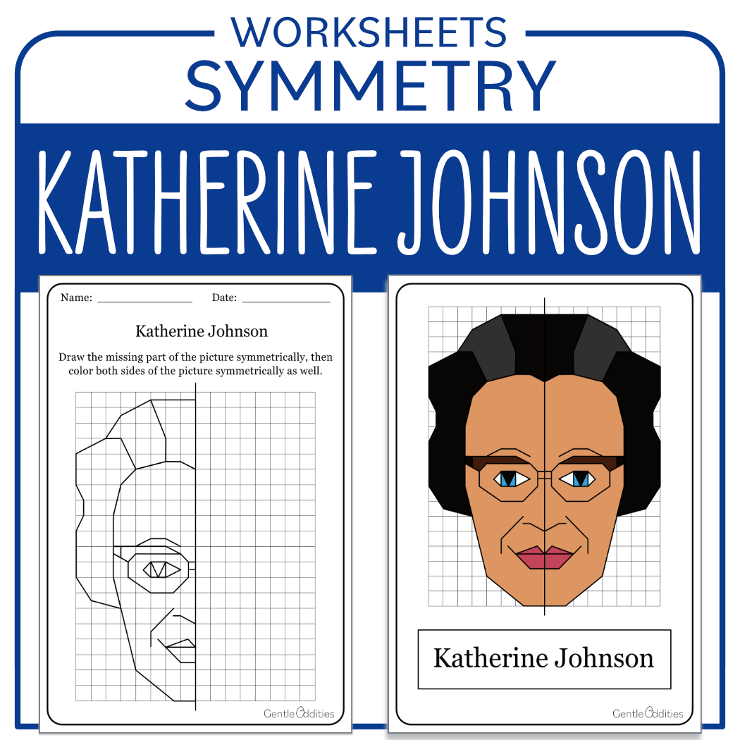 Black history month math activity katherine johnson symmetry math centers made by teachers