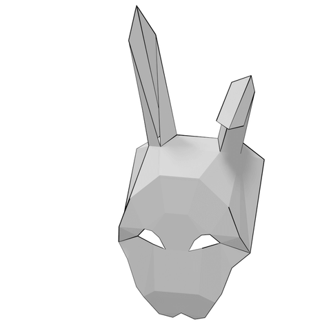 D papercraft model of rabbit mask free printable papercraft templates
