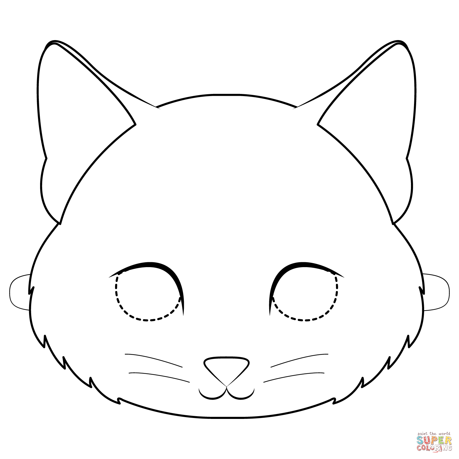 Kitten mask coloring page free printable coloring pages