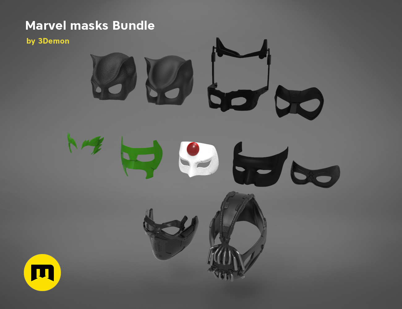 D file dc and marvel masks bundle ðªãd print design to downloadãcults