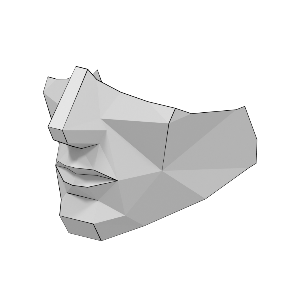 Man half mask d papercraft model free printable papercraft templates