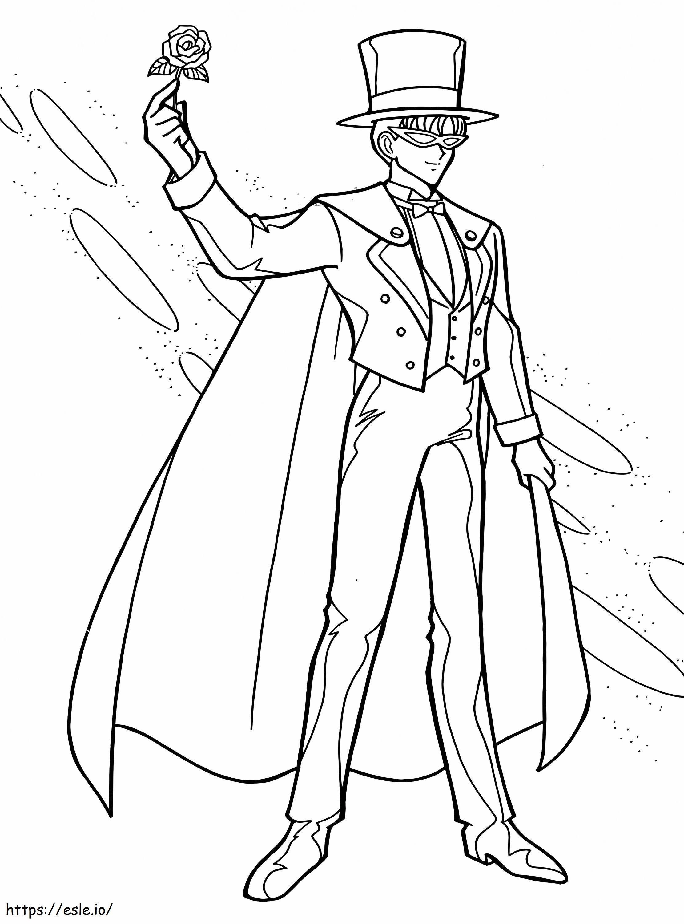 Amazing tuxedo mask coloring page