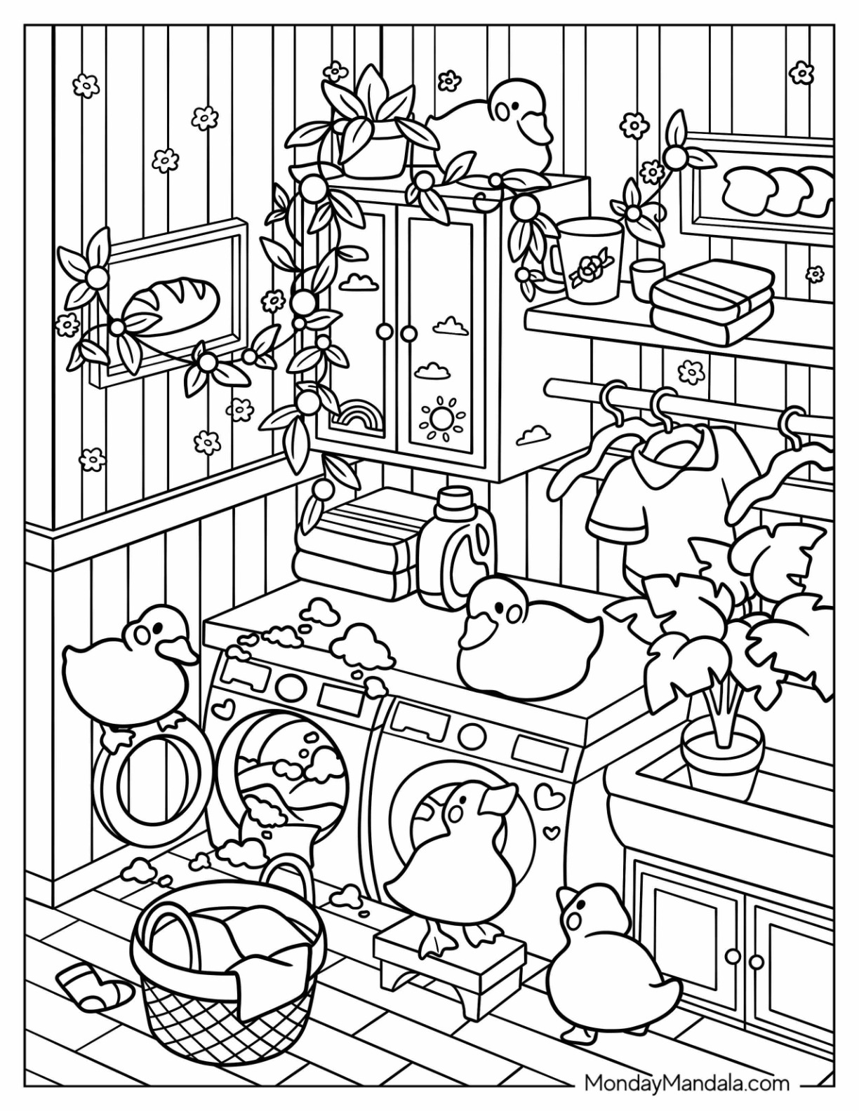 Aesthetic coloring pages free pdf printables