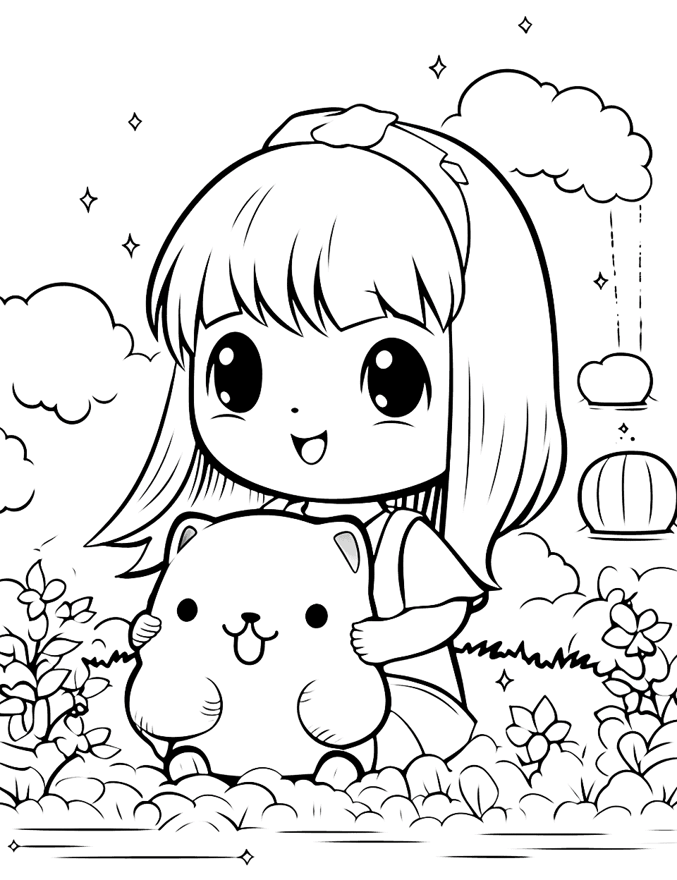 Kawaii coloring pages free printable sheets