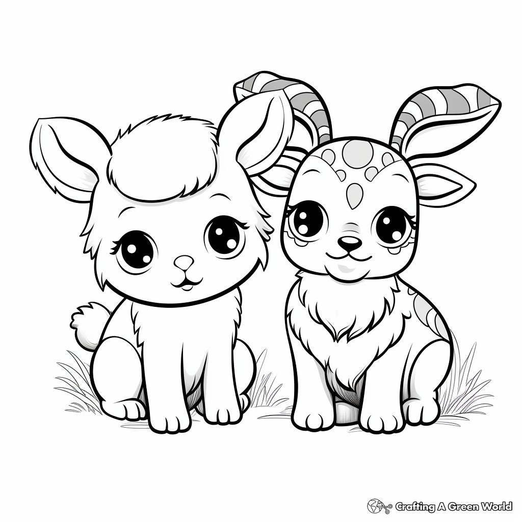 Kawaii animals coloring pages