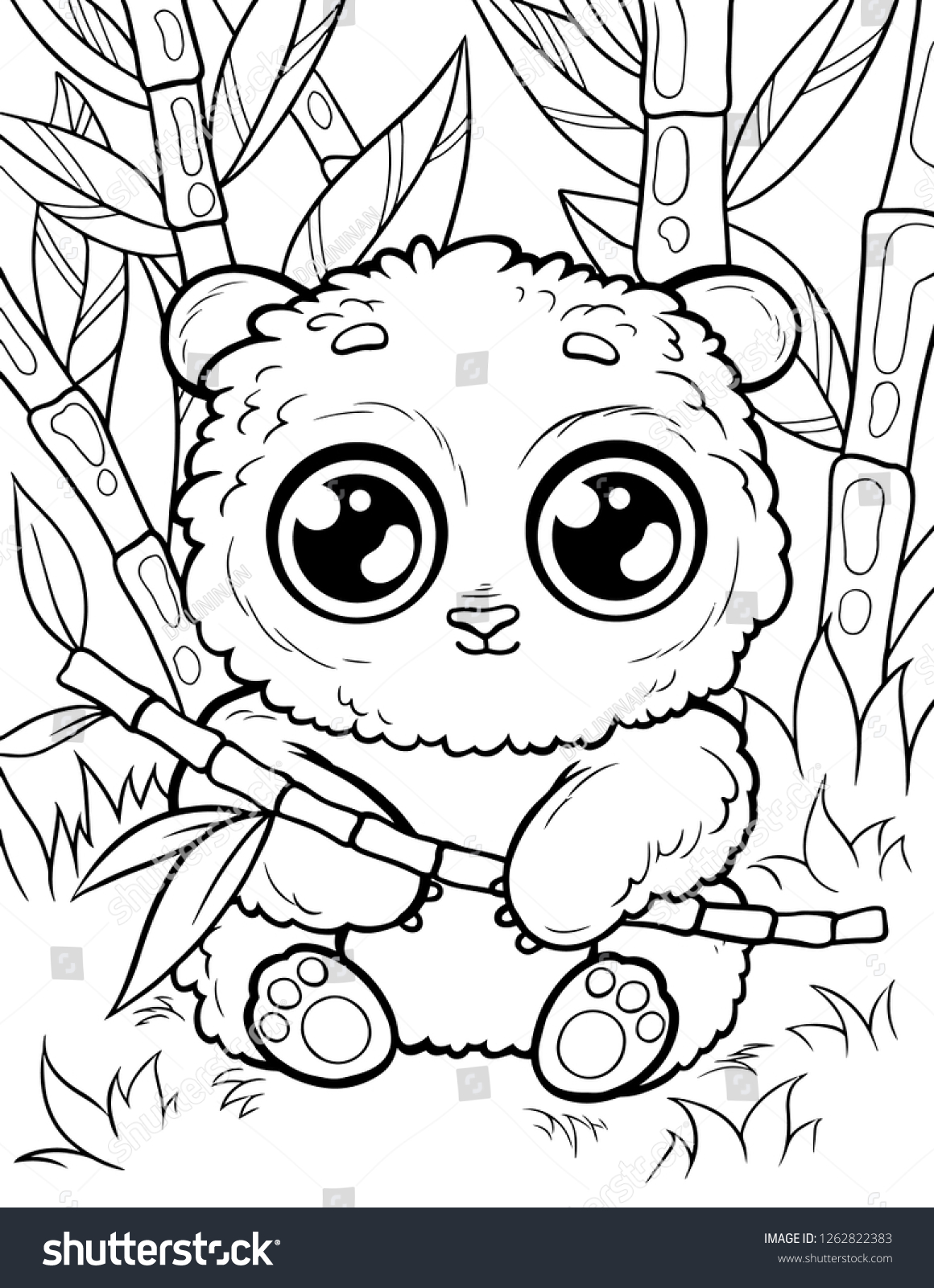 Vector coloring page children cute animals stock vector royalty free