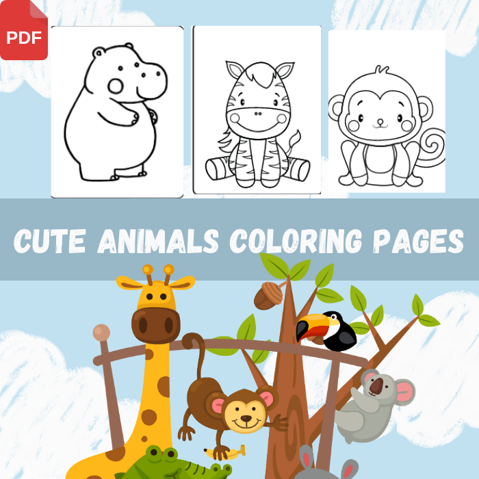 Adorable fun cute animals coloring pages for creative exploration made by teachers