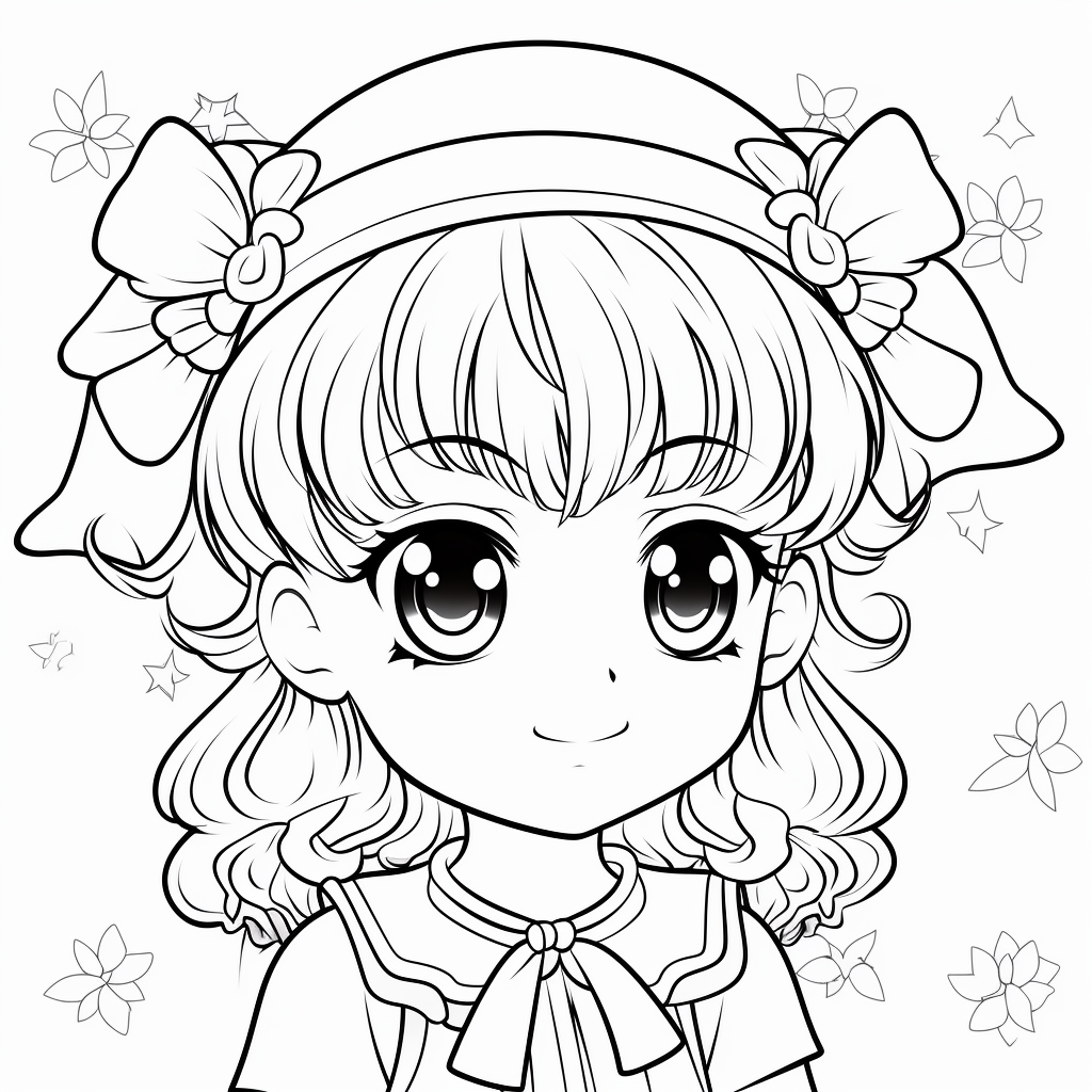 Cute anime girl coloring pages