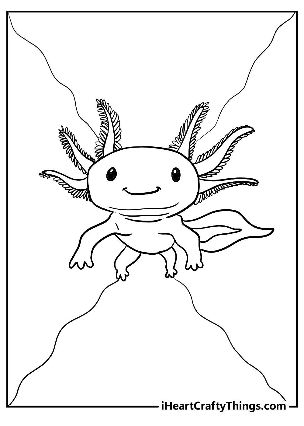 Printable axolotl coloring pages updated