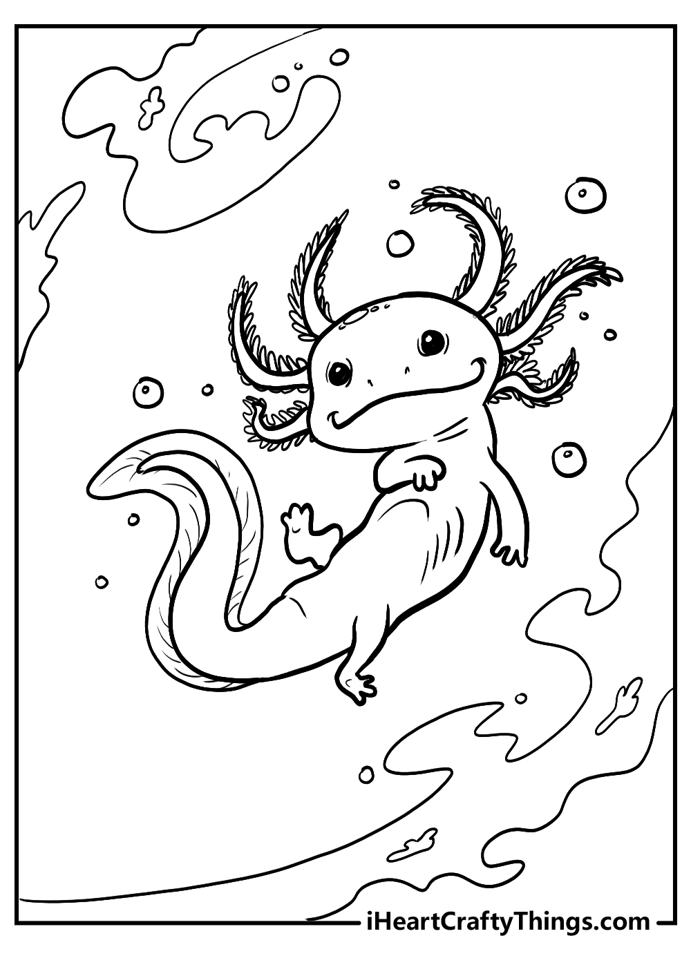 Printable axolotl coloring pages updated