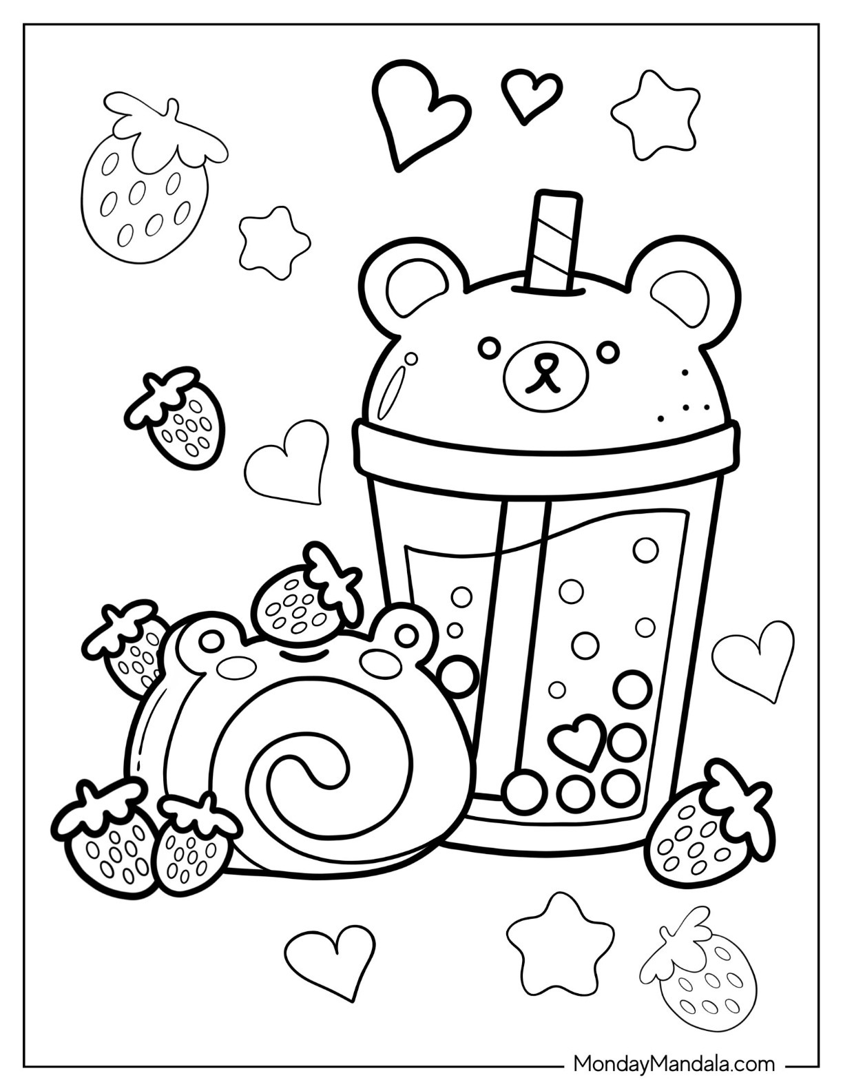 Boba tea coloring pages free pdf printables