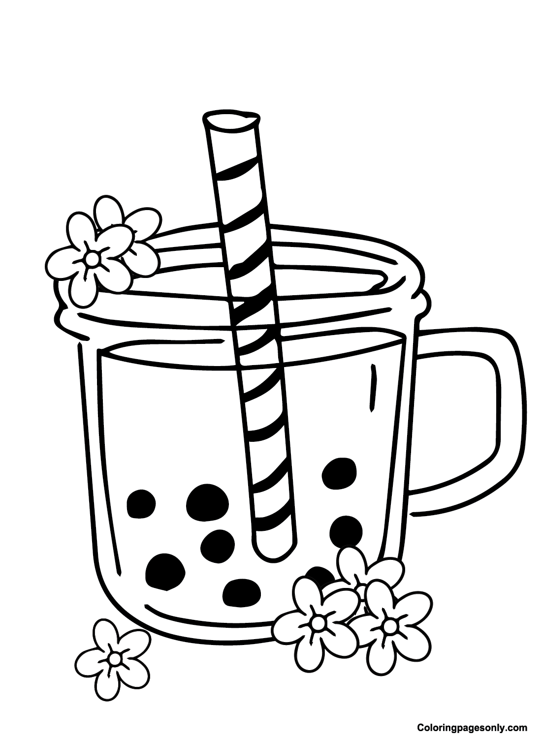 Boba tea coloring pages printable for free download