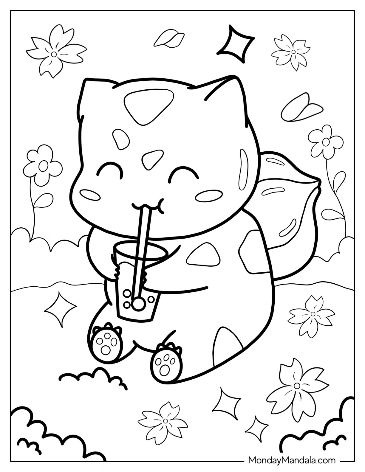 Boba tea coloring pages free pdf printables