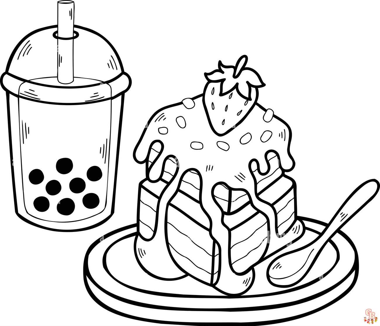 Discover adorable and free cute boba tea coloring pages