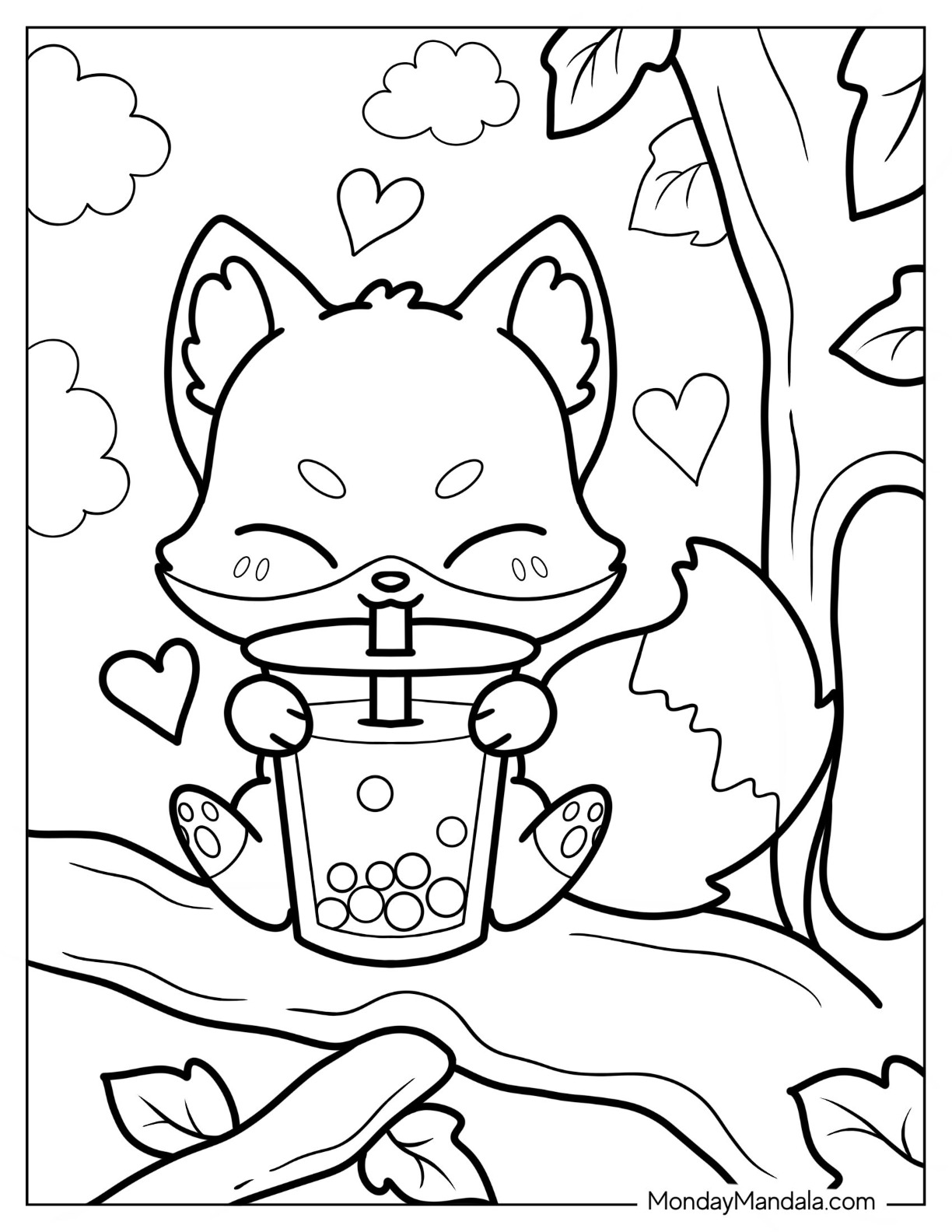 Boba tea coloring pages free pdf printables