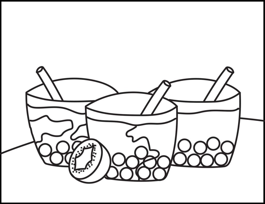 Boba tea coloring pages roaring spork