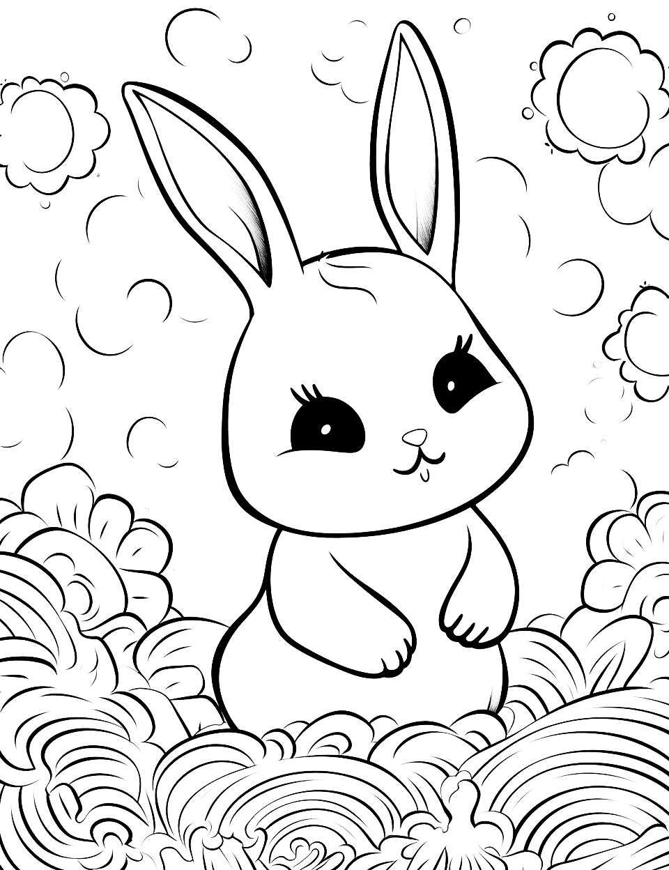 Rabbit bunny coloring pages free printables