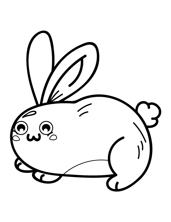 Printable kawaii bunny coloring page