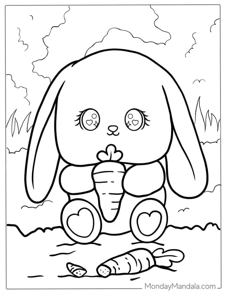 Rabbit coloring pages free pdf printables