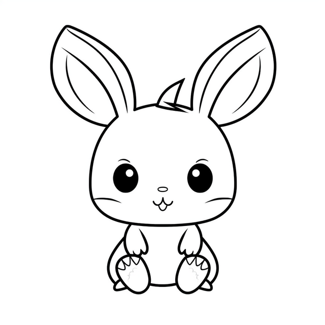 Kawaii bunny coloring page outline sketch drawing vector cute easter drawing cute easter outline cute easter sketch png and vector with transparent background for free download