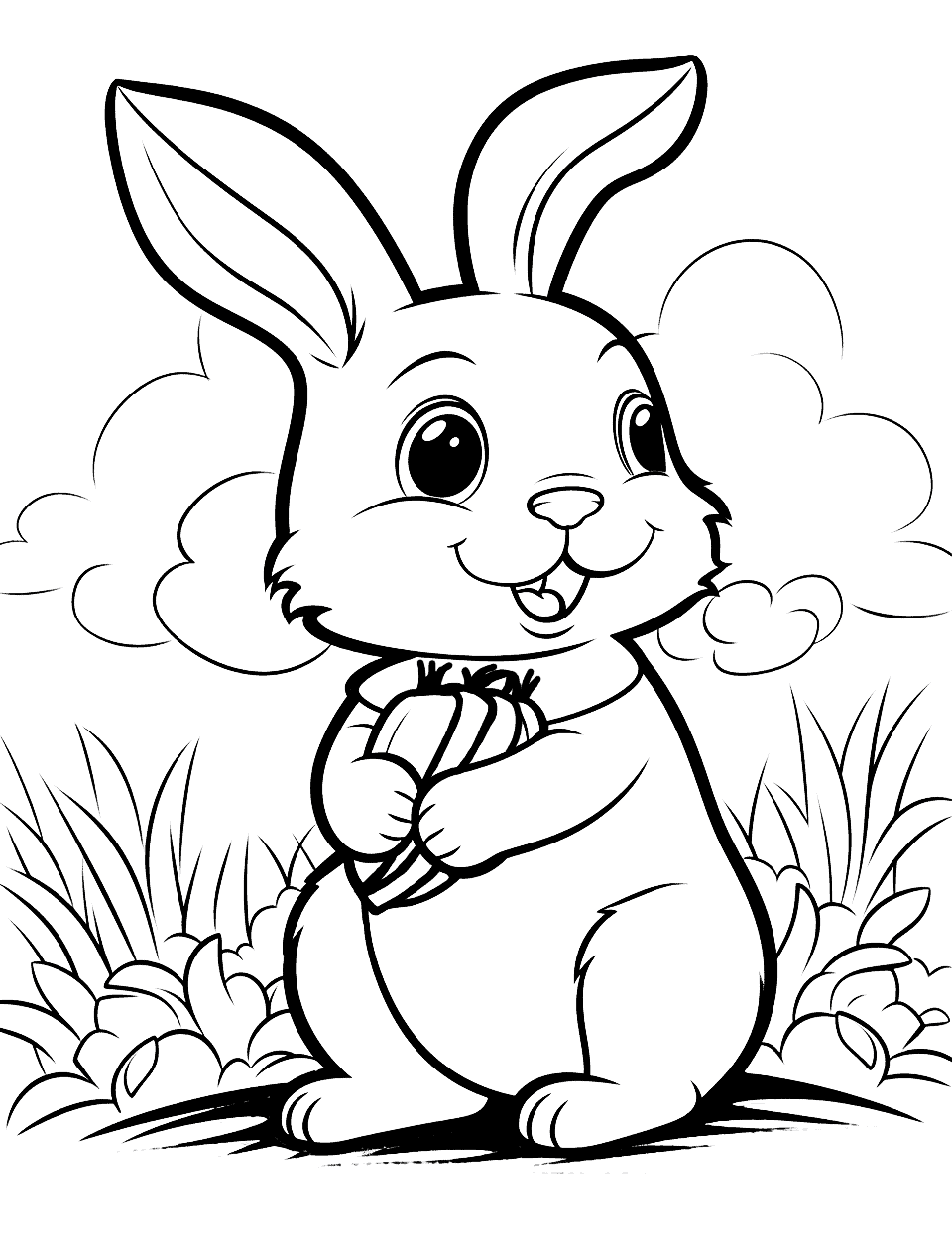 Rabbit bunny coloring pages free printables