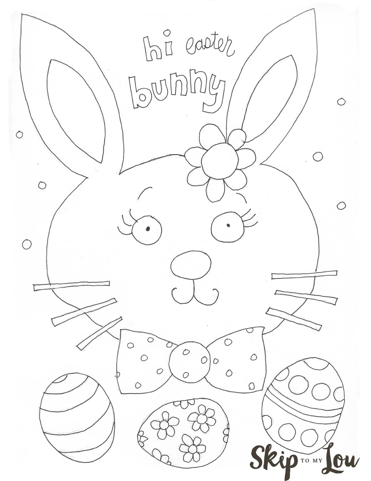 Bunny coloring page skip to my lou