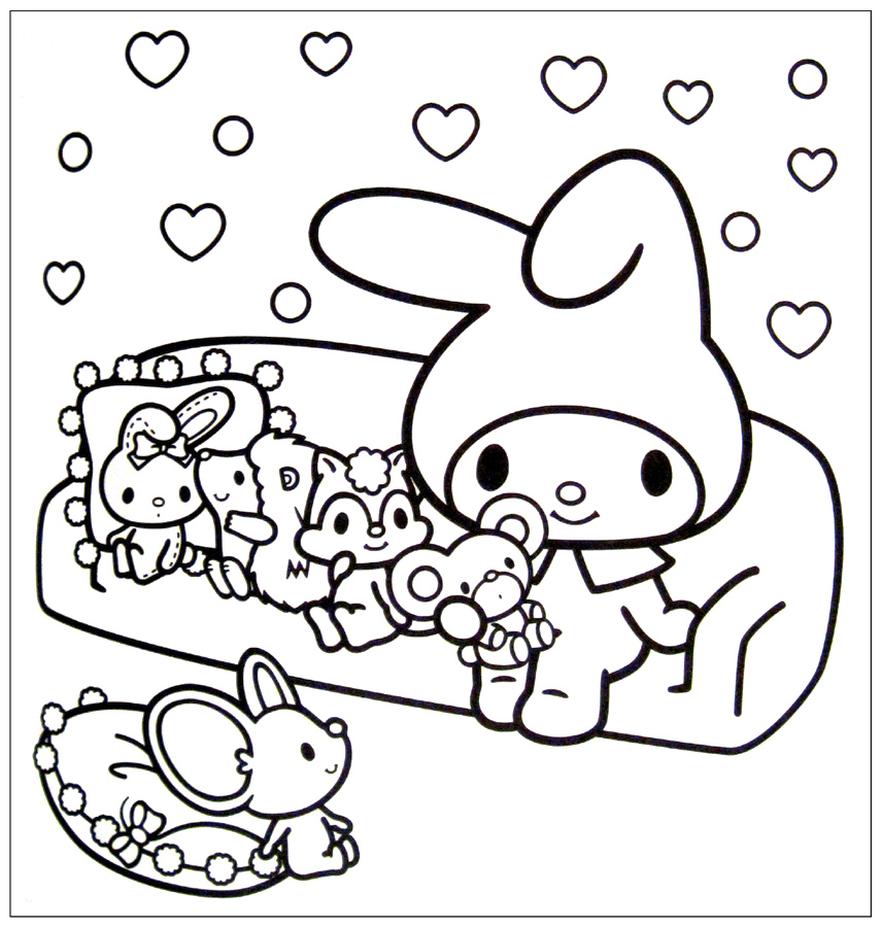 Get this kawaii bunny coloring pages to print