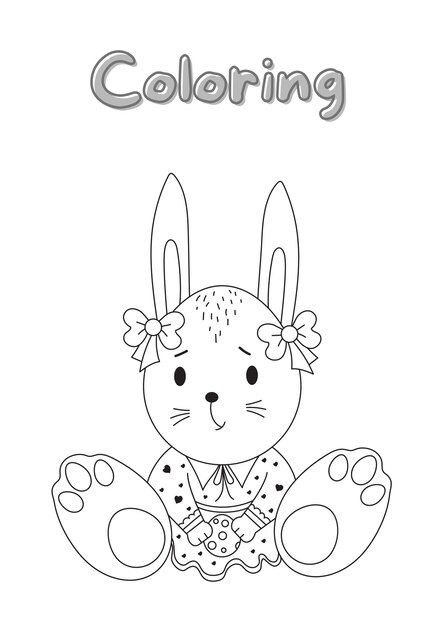 Page cute bunny coloring page images