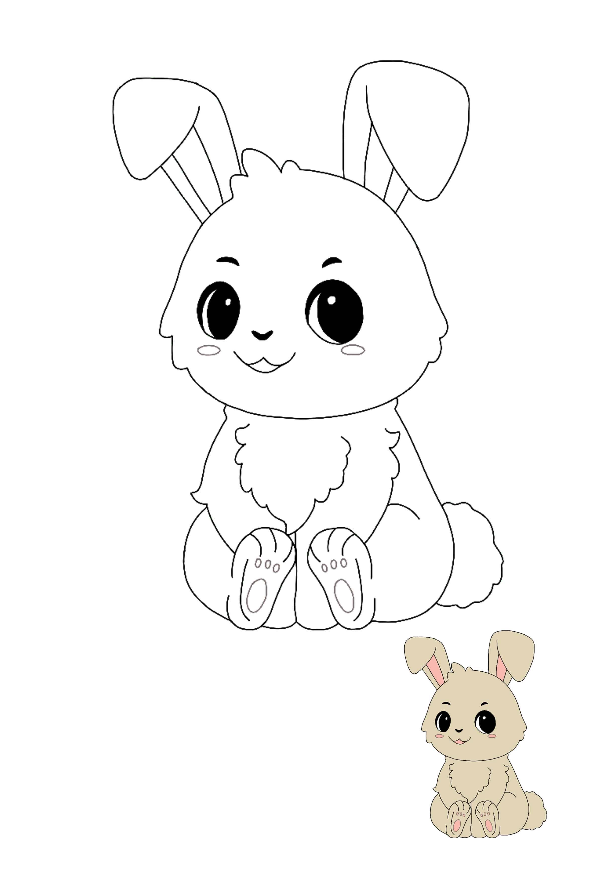 Chibi kawaii bunny coloring sheet bunny coloring pages zoo animal coloring pages cute coloring pages