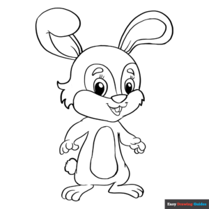 Baby bunny coloring page easy drawing guides