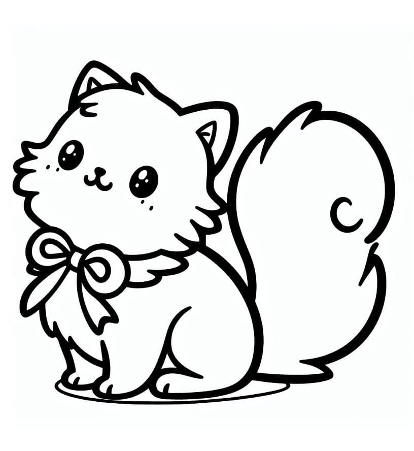 Very cute cat coloring page