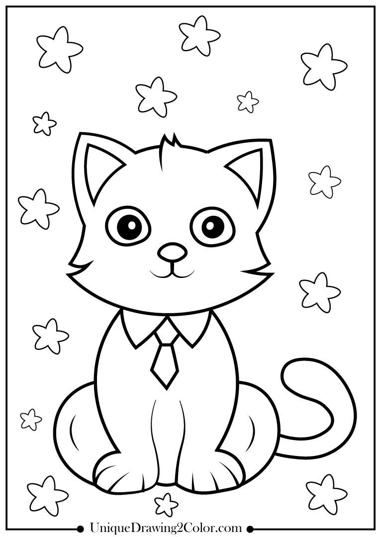 Kawaii cat coloring pages