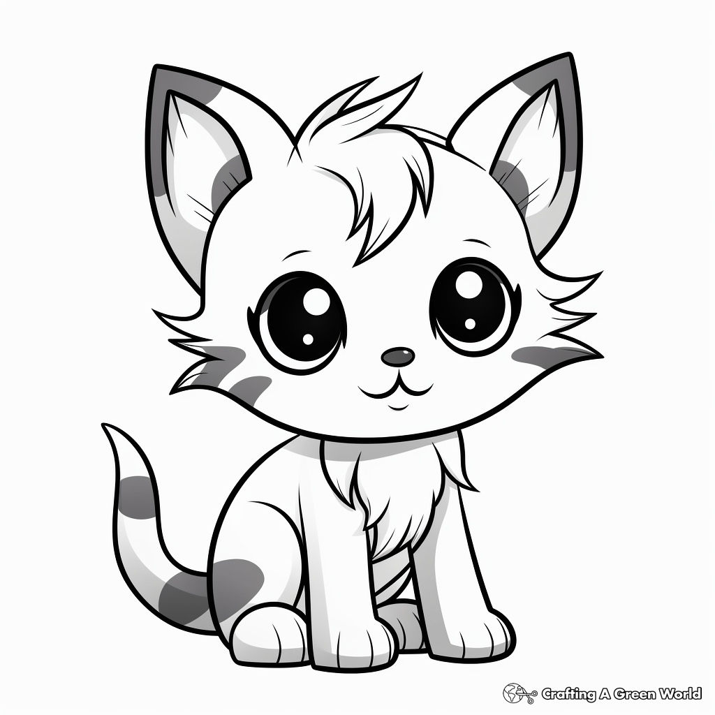 Chibi cat coloring pages