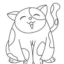 Big kawaii cat coloring pages