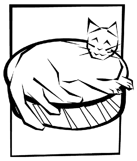 Cute cat coloring page