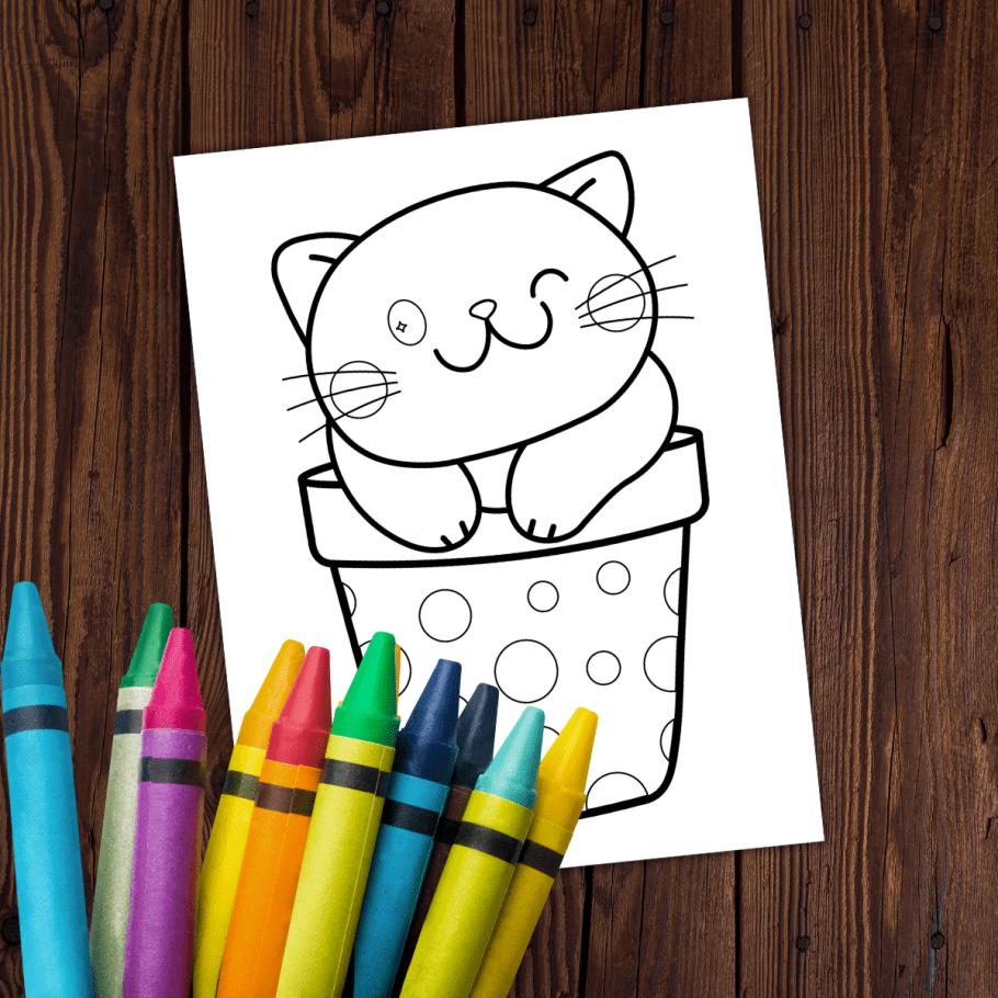 Cute kitty loring pages free printable