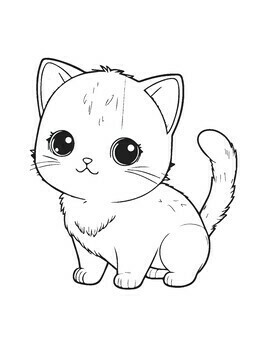 Cat coloring pages for kids cute fun printable pages for boys and girls