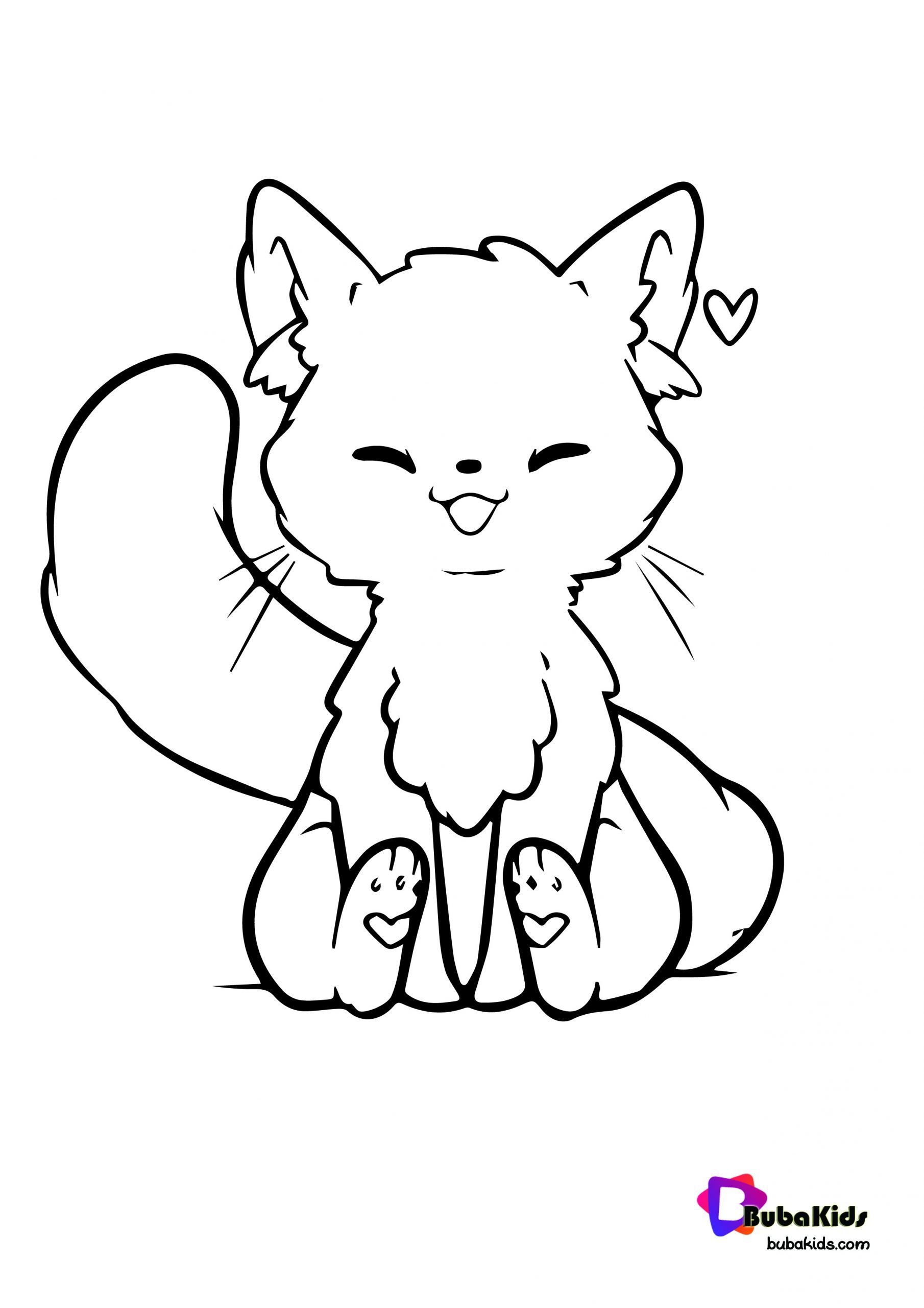 Kawaii cat coloring page bubakids collection of animal coloring pages for teenage printable that you can â cat coloring page coloring pages cute coloring pages