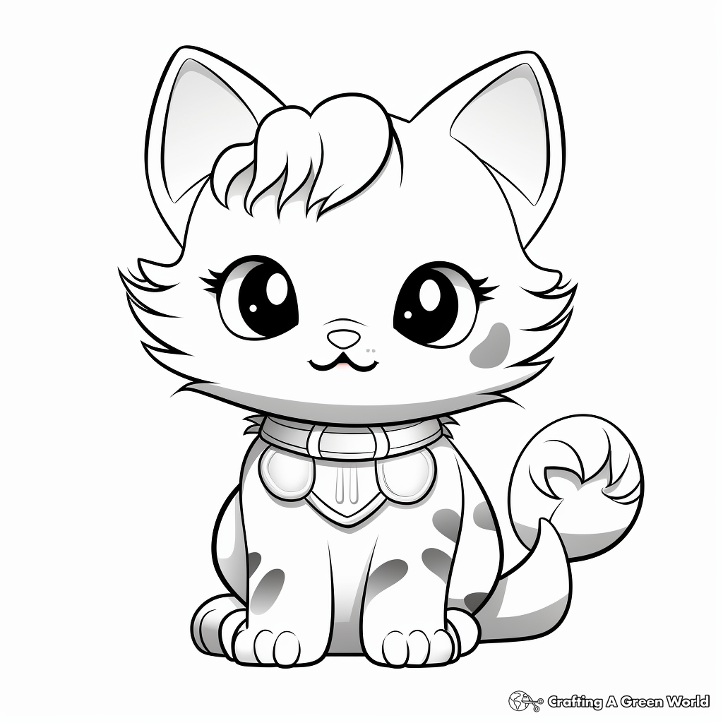 Kawaii cat coloring pages