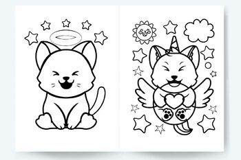 Cute cats coloring pages for kids printable cat coloring pages for kids