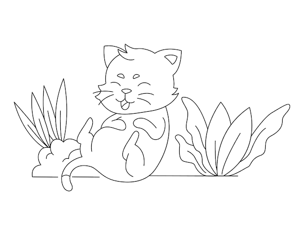 Kawaii cat coloring pages