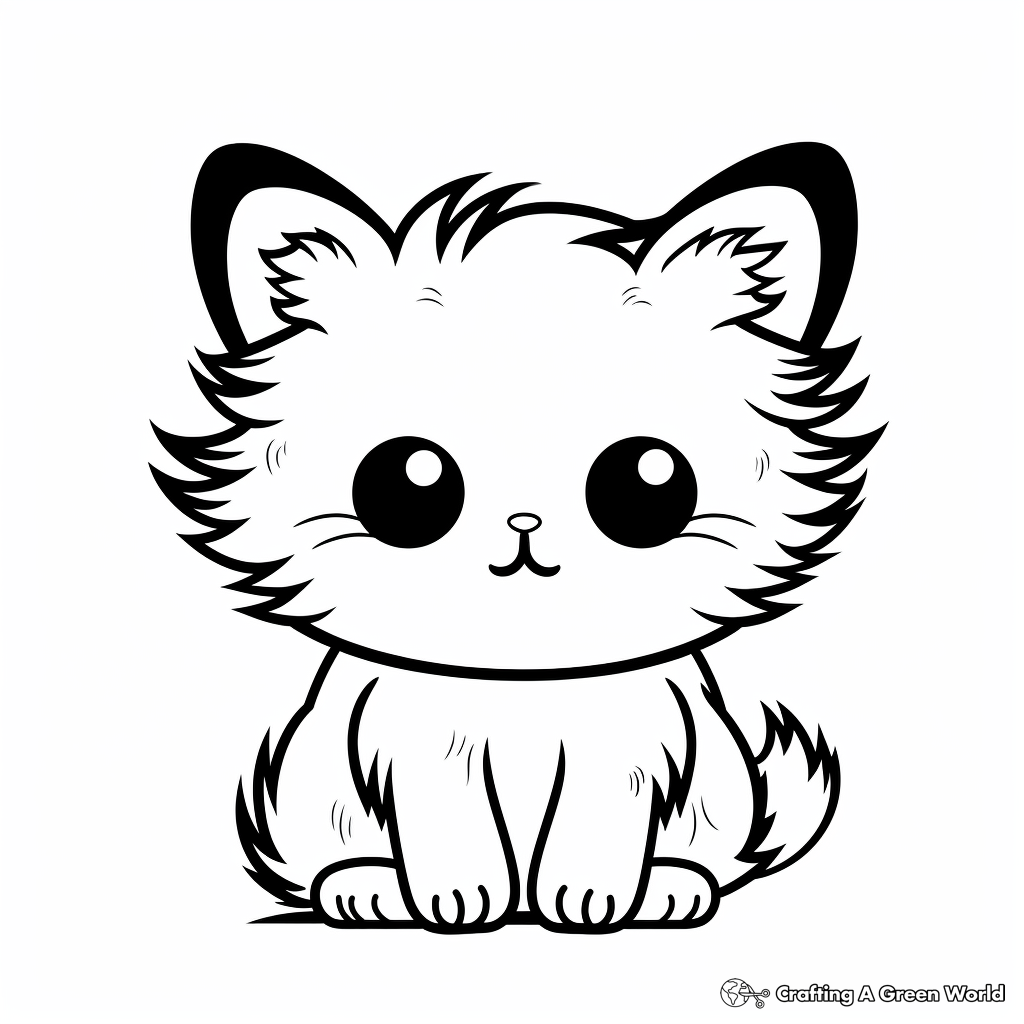 Kawaii cat coloring pages