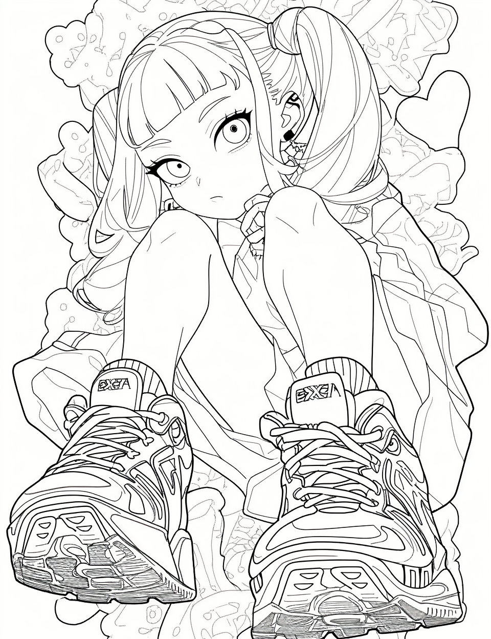 Chibi girl coloring book cute coloring pages for teens and adults in kawaii style