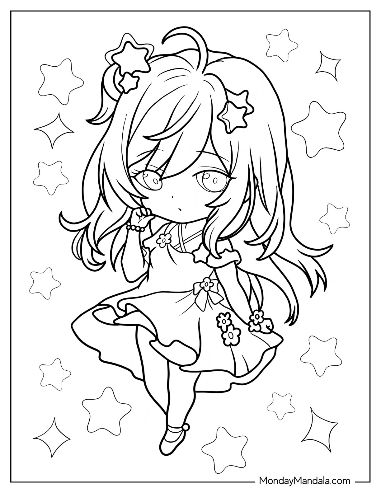 Chibi coloring pages free pdf printables