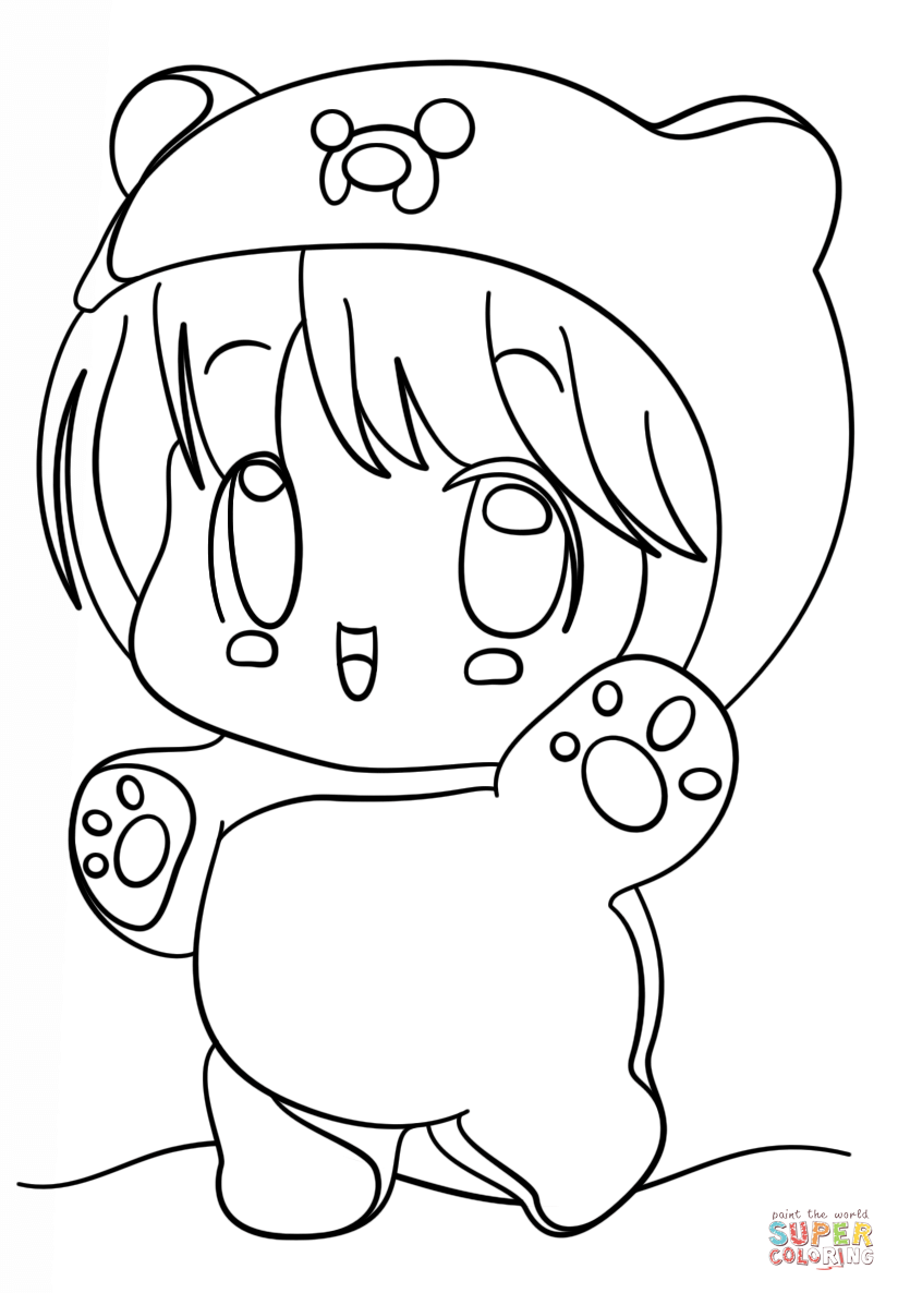 Kawaii chibi finn coloring page free printable coloring pages