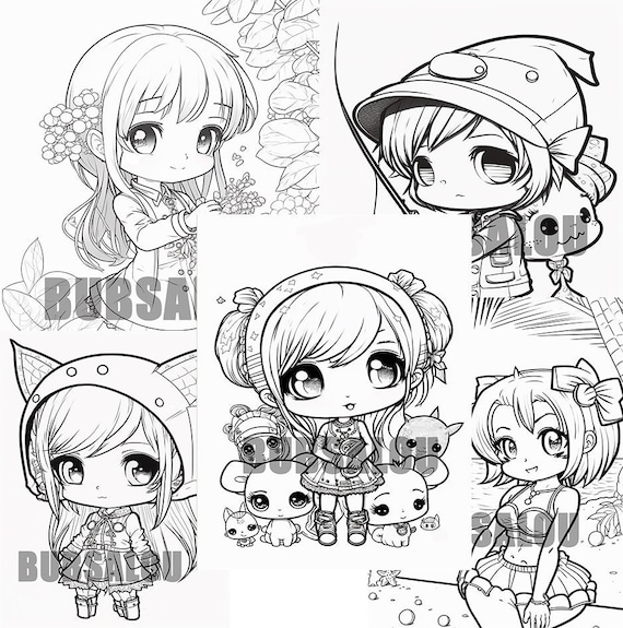 Chibi coloring pages download now